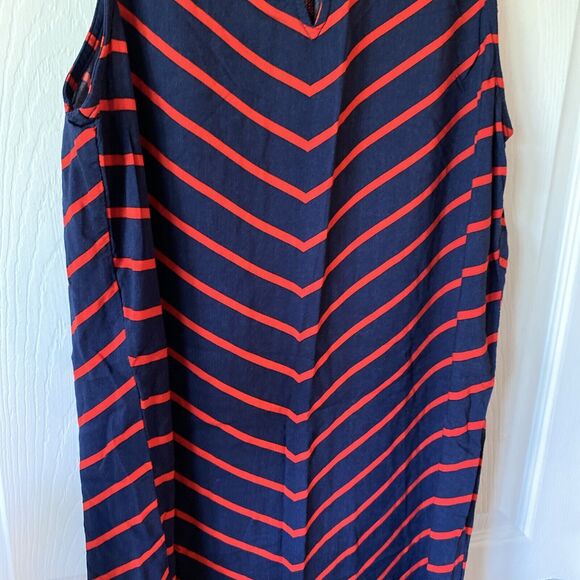 Maurice’s Dress Womens Size Small Sleeveless Navy And Red Striped Summer - Picture 4 of 12